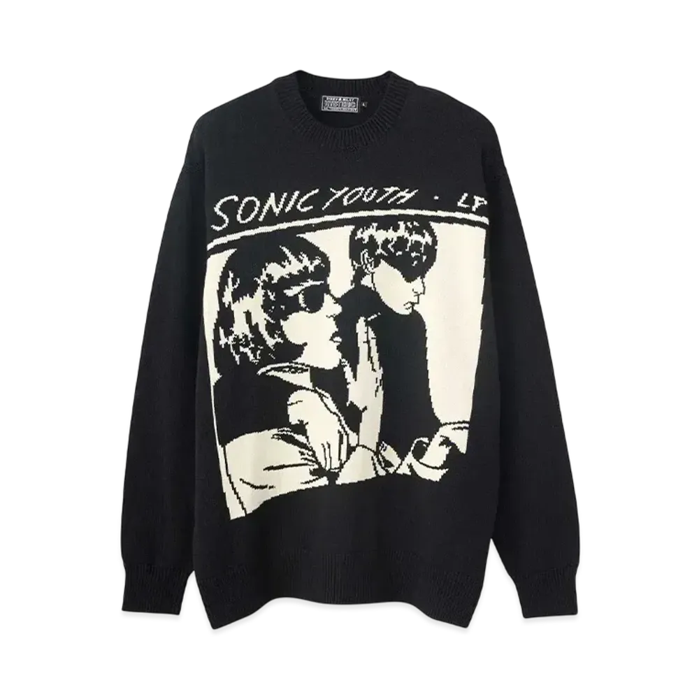 HYSTERIC GLAMOUR Sonic Youth/Goo Woven Sweater "Black"