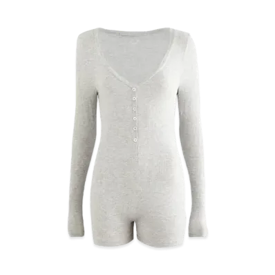 Kith Kithmas Women Dara Modal Rib Romper "Heather Grey"