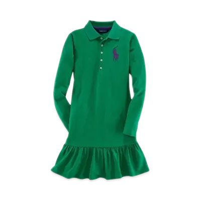Polo Ralph Lauren Kids Big Pony Cotton Dress "Green"