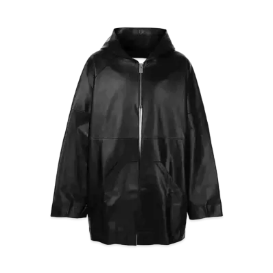 1017 ALYX 9SM Oversized Hooded Leather Jacket "Black"