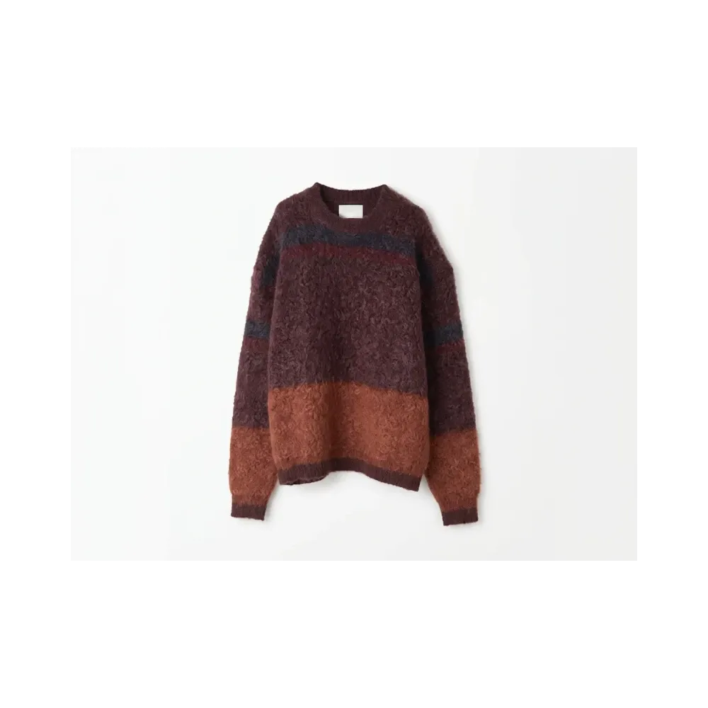 YOKE Rothko Border Crew Neck "Brown"