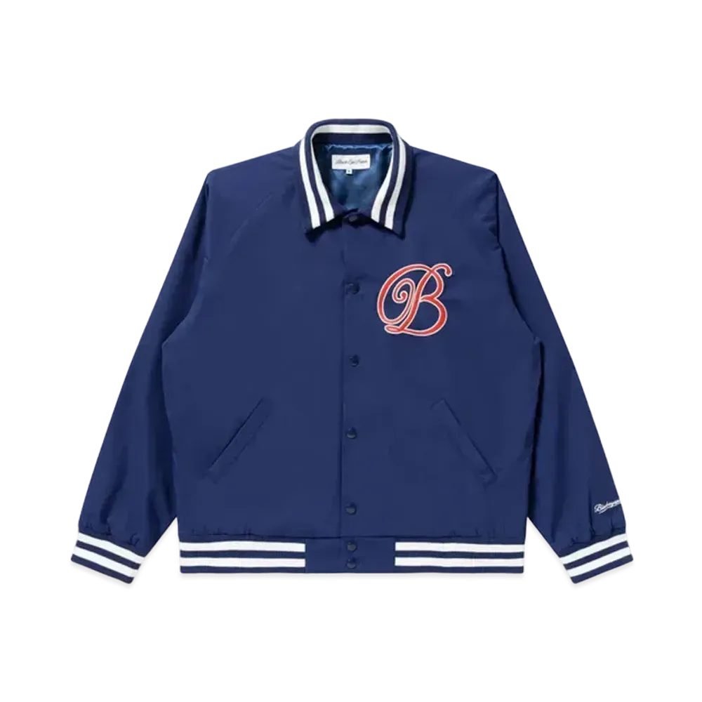 Black Eye Patch B Emblem Rib Collar Stadium Jacket "Navy"