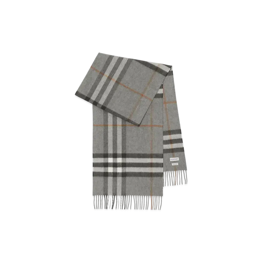 Burberry Check Cashmere Scarf "Grey"