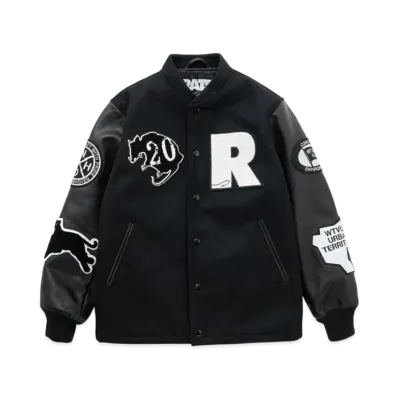 RATS 20th Leather X Melton Combination Jacket "Black"