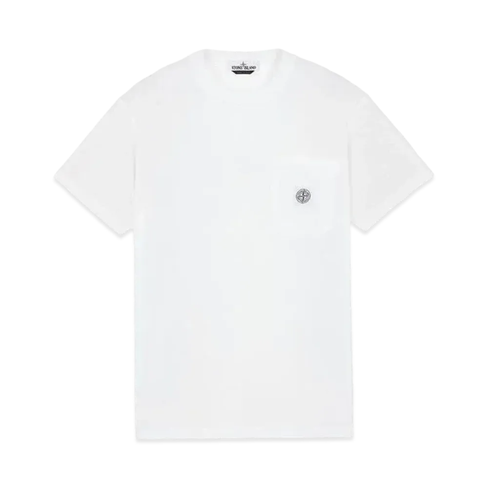 Stone Island 21942 COTTON JERSEY 'FISSATO' EFFECT_SLIM FIT "White"