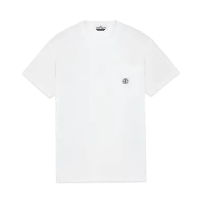 Stone Island 21942 COTTON JERSEY 'FISSATO' EFFECT_SLIM FIT "White"