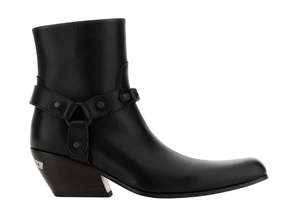 BALENCIAGA Women's Leather Memphis Ankle Boots "Black"
