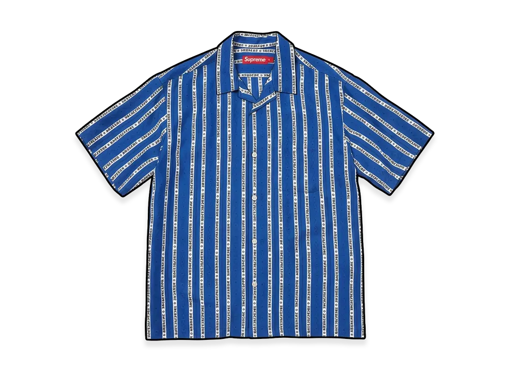Supreme Old English Stripe Silk S/S Shirt "Royal"