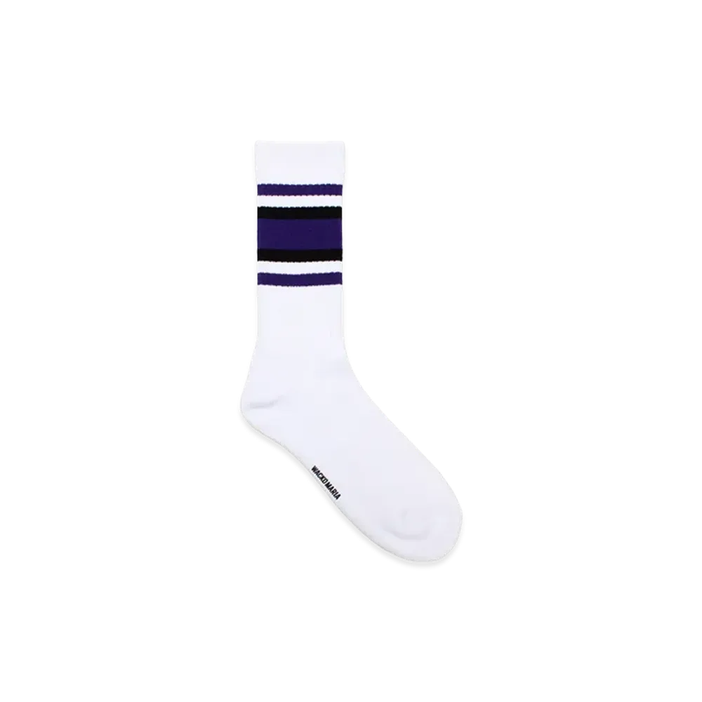 WACKO MARIA Sports Socks "White/Purple"