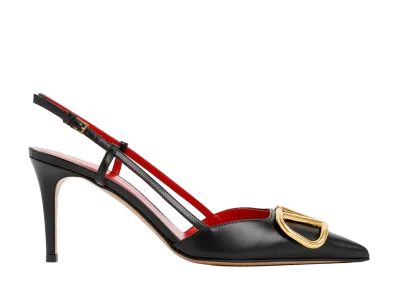 Valentino Garavani Women's Slingback V Logo Signature Mules "NERO"
