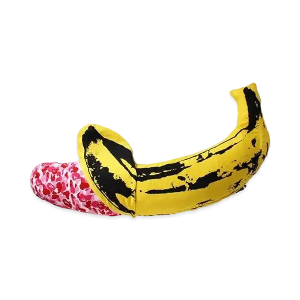 A BATHING APE / MEDICOM TOY / ANDY WARHOL ABC CAMO BANANA CUSHION S "Pink"