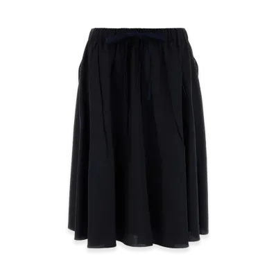 PRADA Women's Wool Blend Skirt "Dark Blue"
