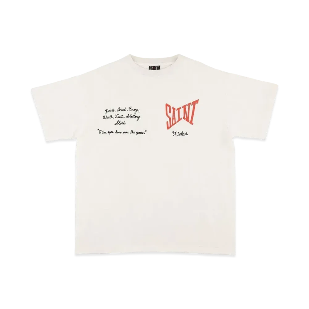 SAINT Mxxxxxx SAINT LOGO MESSAGE T-SHIRT "White"