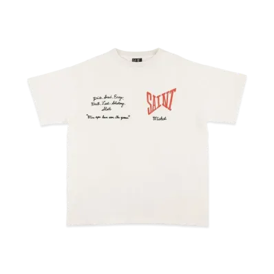 SAINT Mxxxxxx SAINT LOGO MESSAGE T-SHIRT "White"