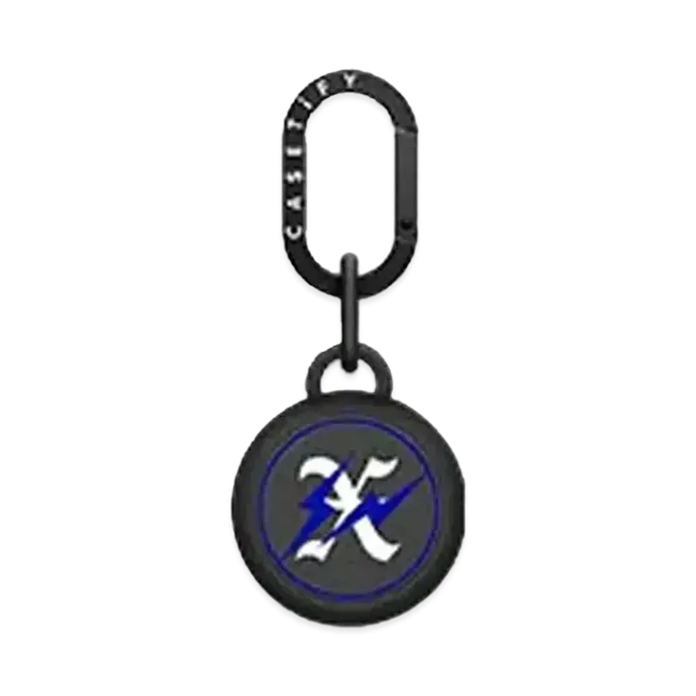 GOD SELECTION XXX x fragment design x CASETiFY 10th Logo Blue AirTag Holder "Liquorice black"
