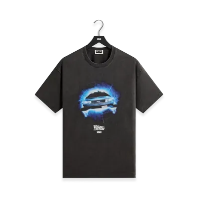 Kith x Back to the Future DeLorean Front Back Vintage Tee "Black"