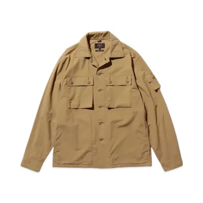 BEAMS MIL SHT-JAC Textured Ripstop "Khaki"