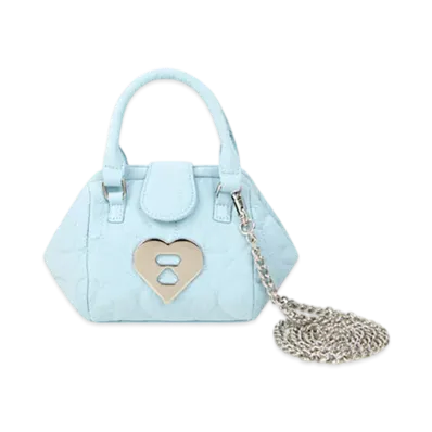 A BATHING APE APEE Quilted Mini Bag "Sax"