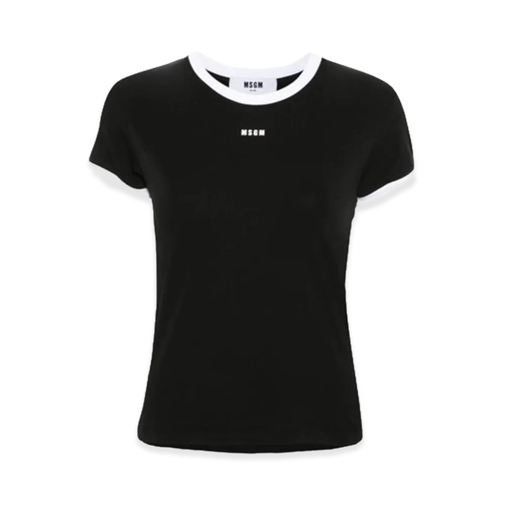 MSGM Women's Mini Logo T-Shirts "Black"