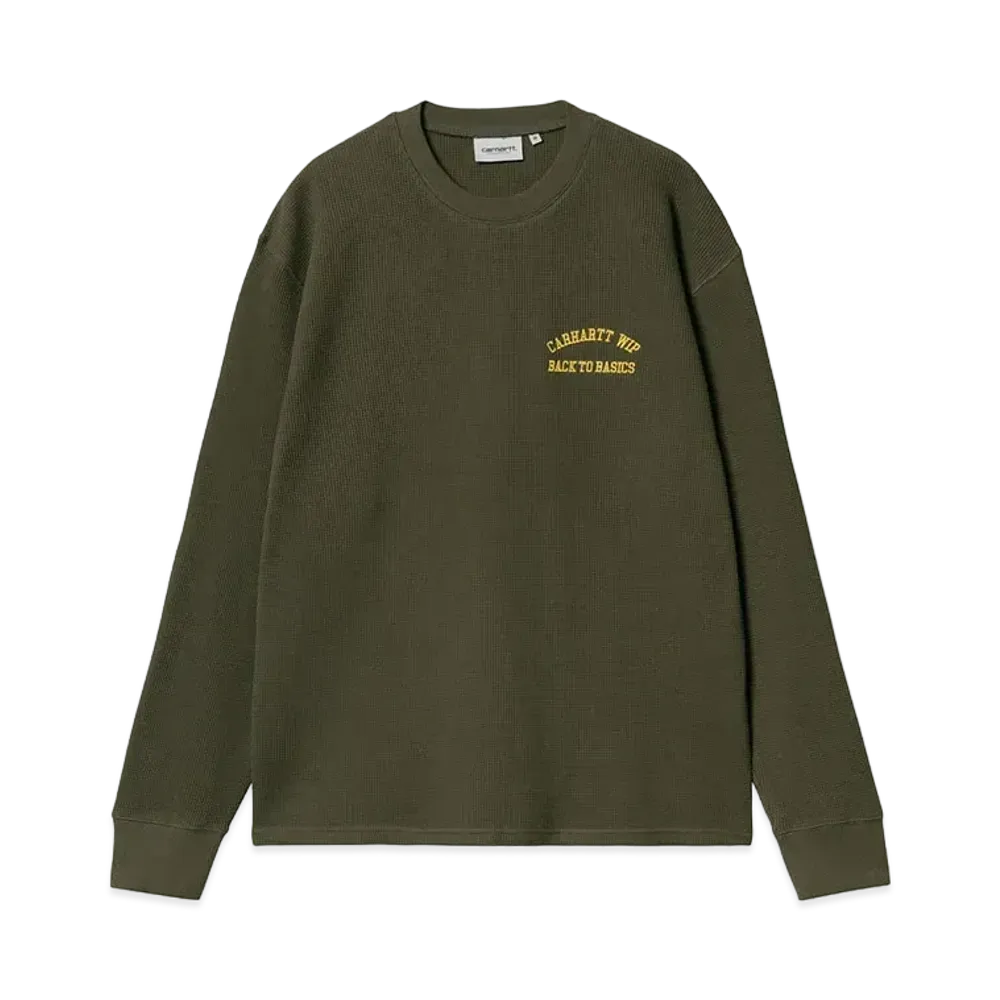 Carhartt WIP L/S Basics Script T-Shirt Office "Green/Winter Spice"