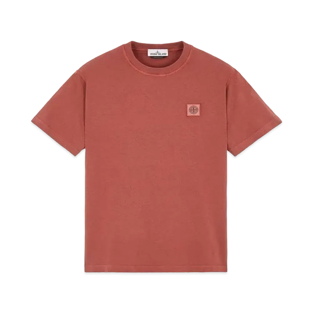 Stone Island 23742 20/1 COTTON JERSEY 'FISSATO' EFFECT_SLIM FIT "Brick Red"