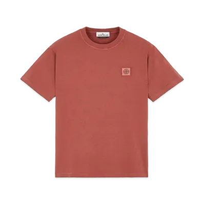 Stone Island 23742 20/1 COTTON JERSEY 'FISSATO' EFFECT_SLIM FIT "Brick Red"