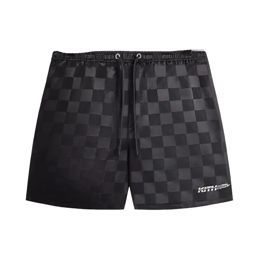 Kith Checkered Satin Collins Short "Black"