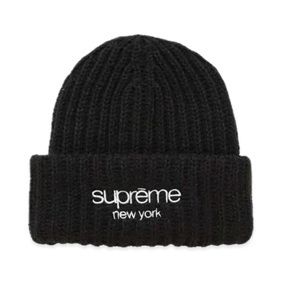 Supreme Classic Logo Chunky Ribbed Beanie "Black" (24FW)