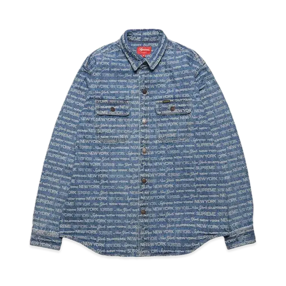 Supreme Multi Type Jacquard Denim Shirt "Blue"
