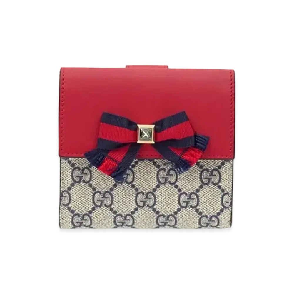 GUCCI GG Supreme Webbing Line Ribbon W Hook Wallet