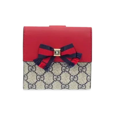 GUCCI GG Supreme Webbing Line Ribbon W Hook Wallet