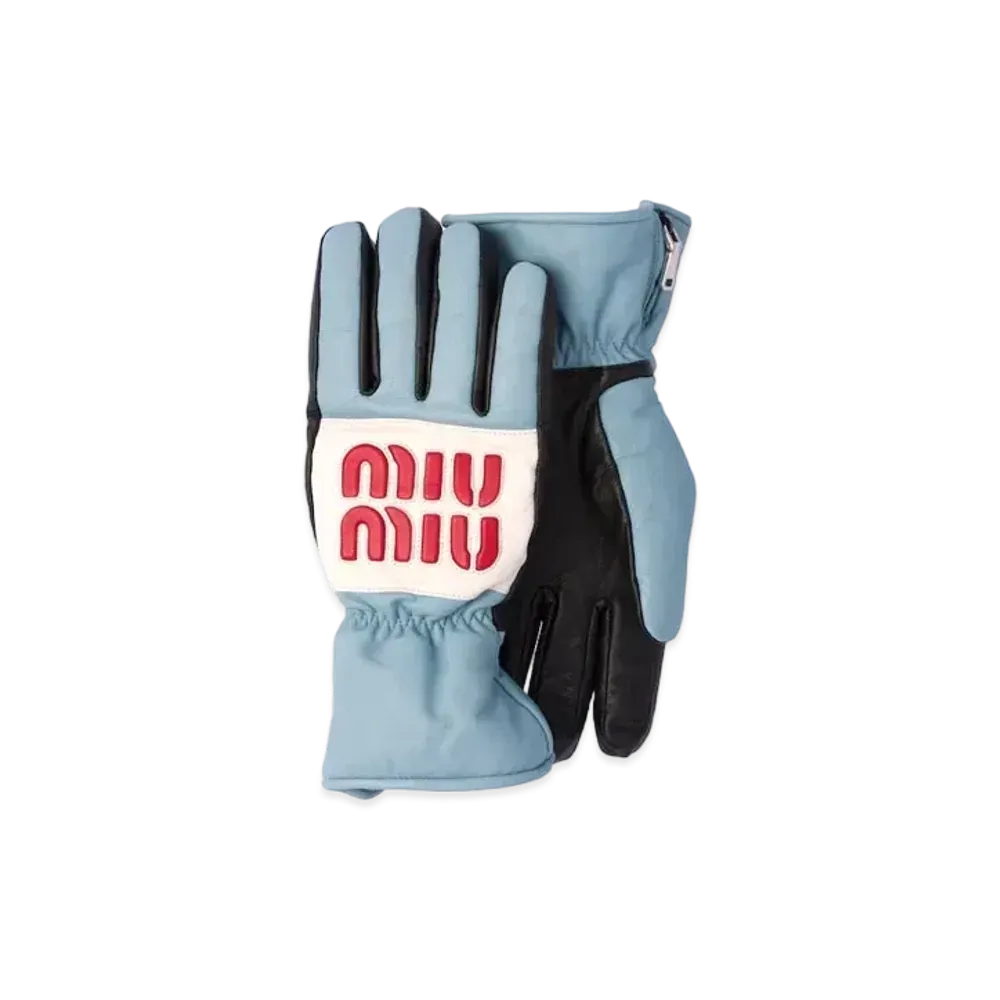 MIU MIU Nappa Leather Globe "Sky Blue/White/Red"