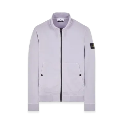 Stone Island 62820 Brushed Cotton Fleece Garment Dyed Full Zip Up Sweatshirt - 23FW "Lavender"