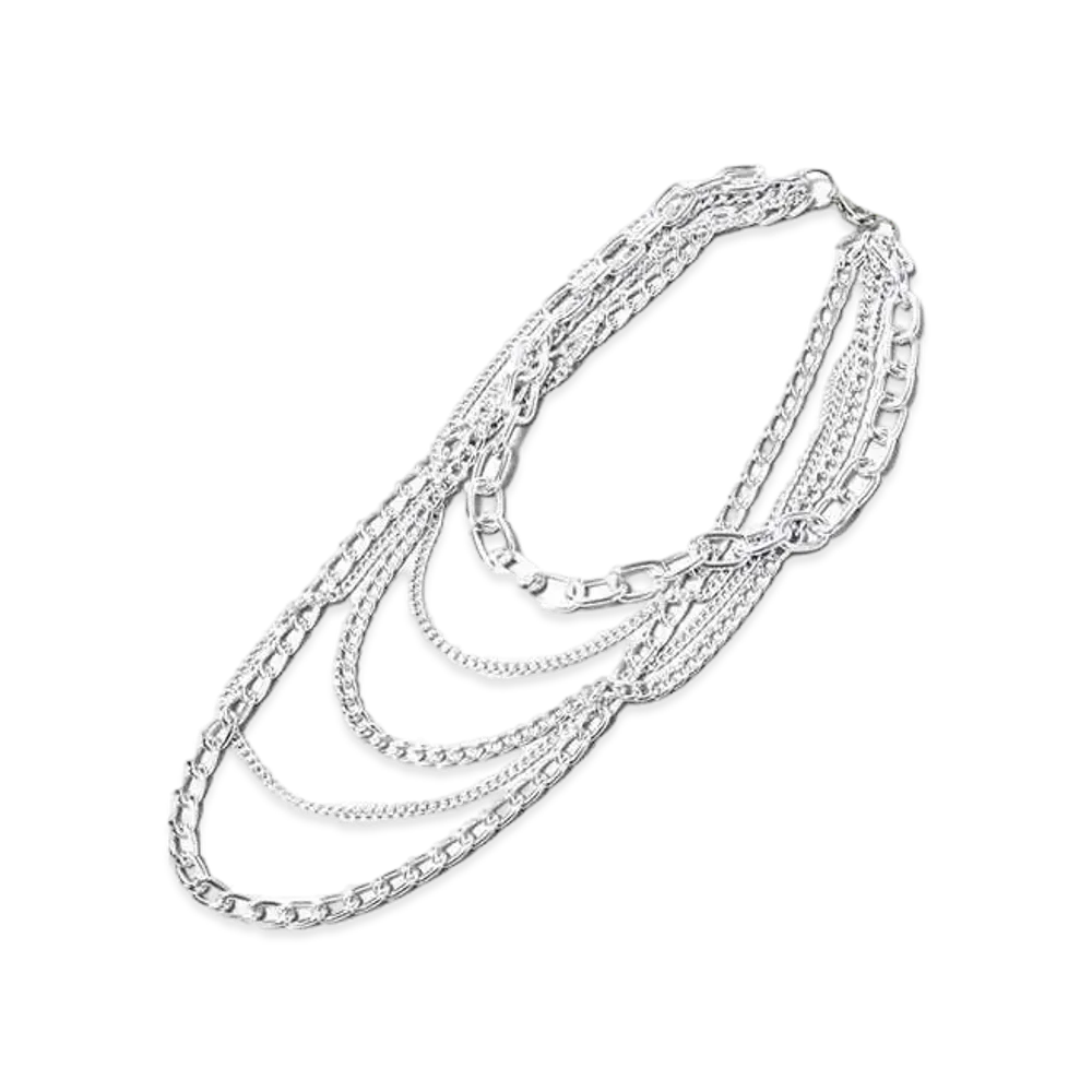 atmos Pink 3-strand chain necklace "Silver"