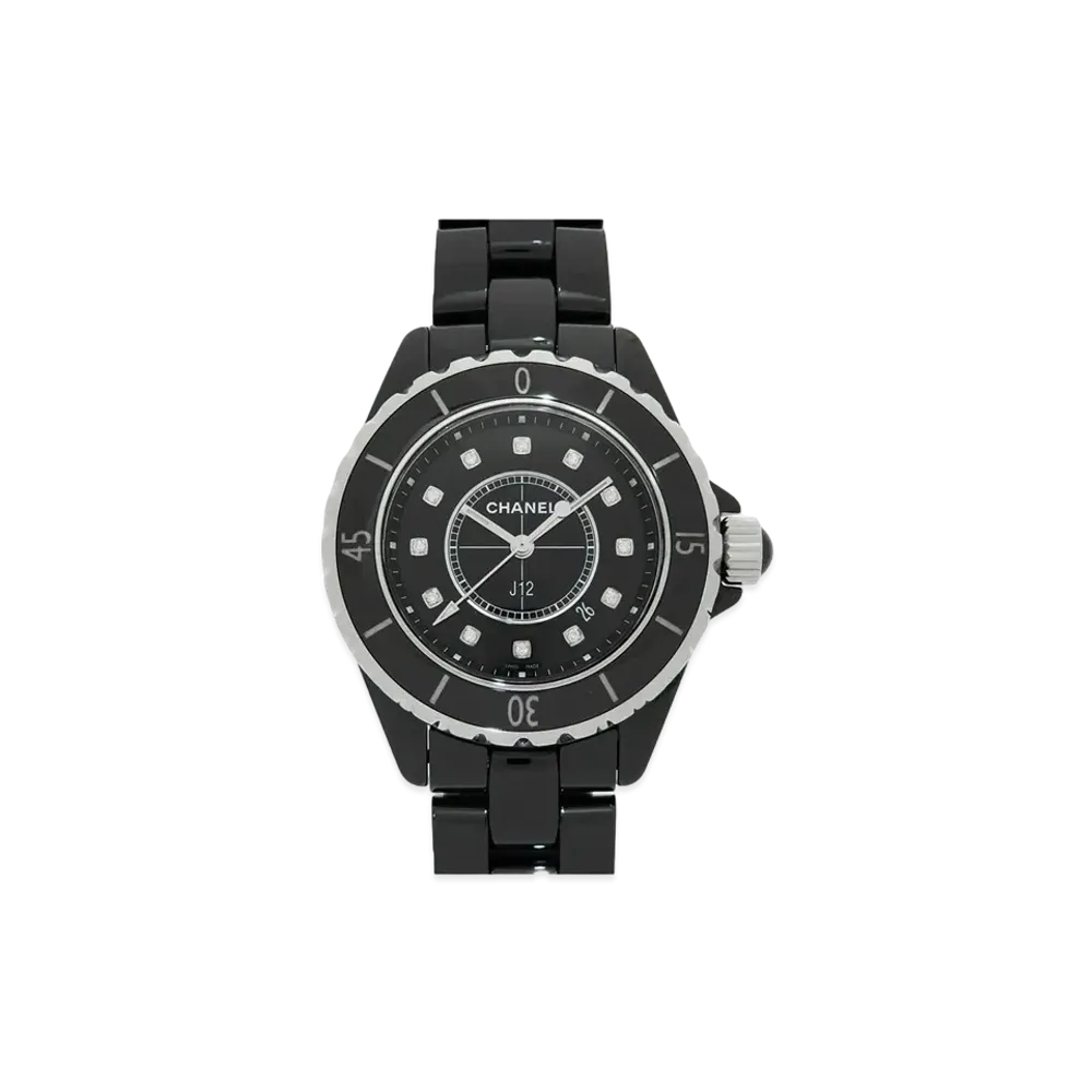 CHANEL J12 Ceramic 33mm 12P Diamond "Black"