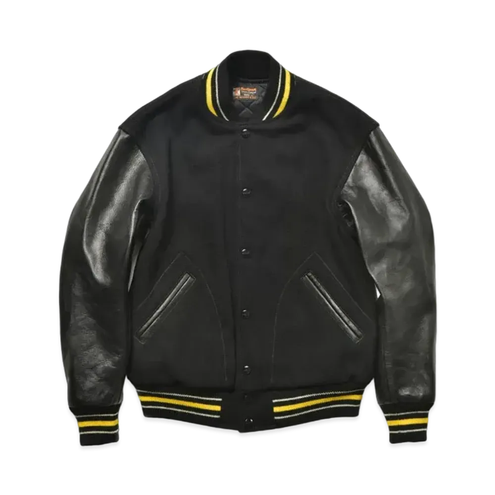 THE REAL McCOY'S Wool Varsity Jacket "Black"