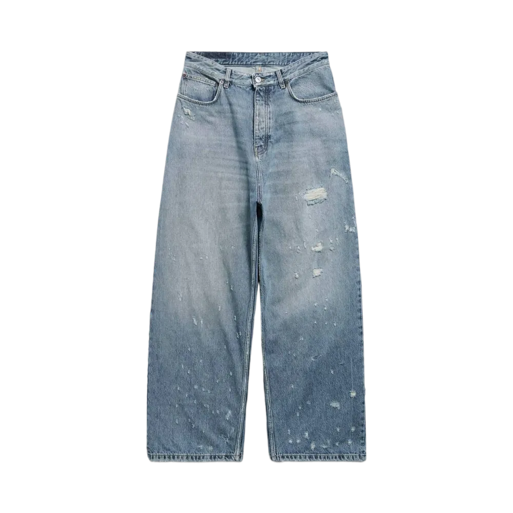 BALENCIAGA Super Destroyed Baggy Pants "Light Blue"