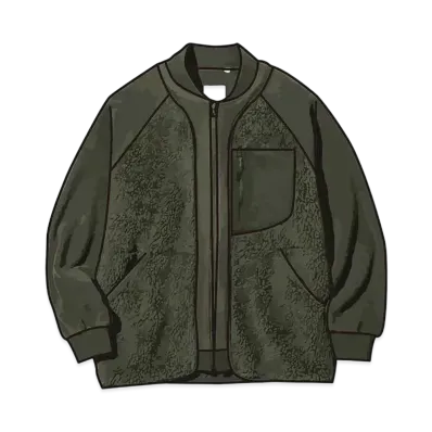 Uniqlo White Mountaineering Fleece Oversize Jacket "Olive"