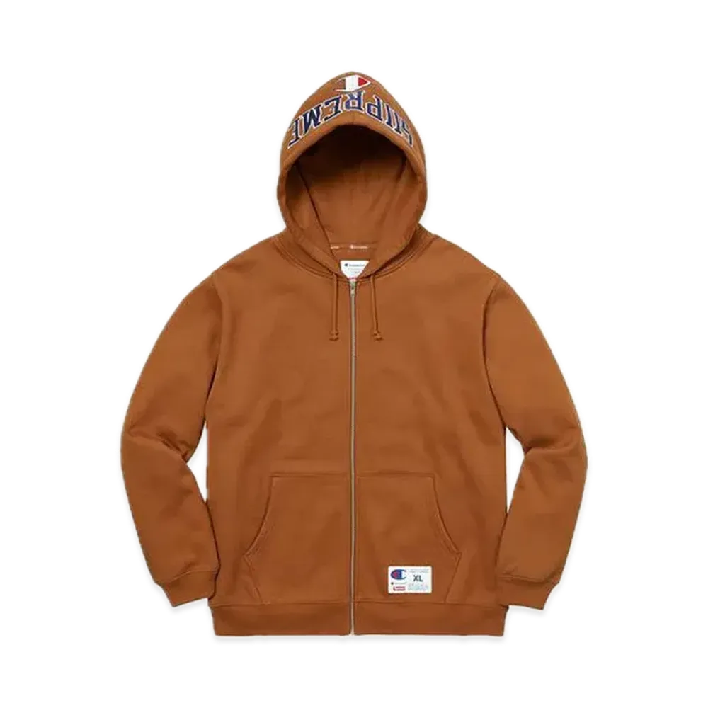 Supreme x Champion Arc Logo Zip Up Sweat "Brown"