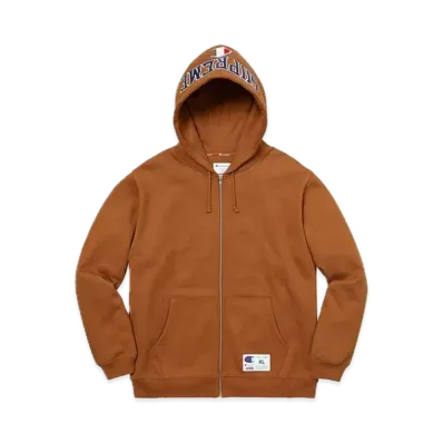 Supreme x Champion Arc Logo Zip Up Sweat "Brown"