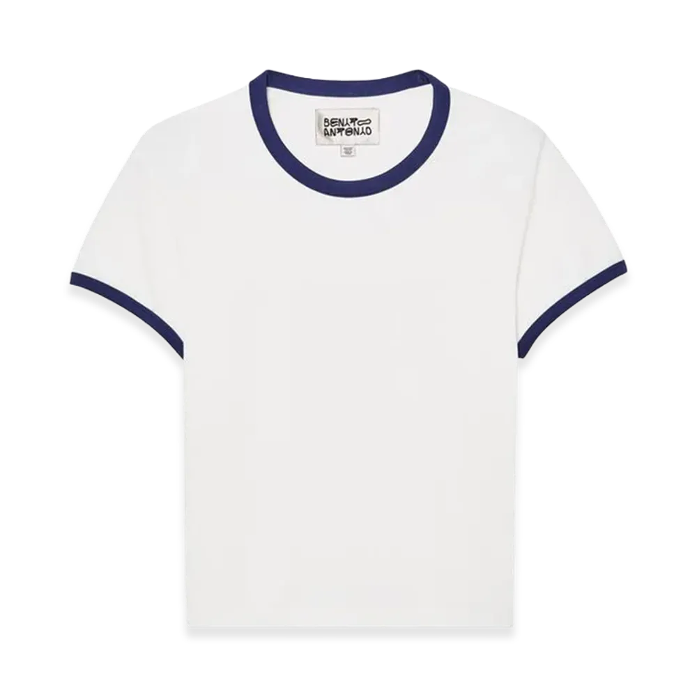 ZARA x Bad Bunny Benito Antonio Contrast Rib Slim Fit Tee "Off White"