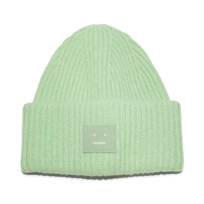 Acne Studios Large Face Logo Beanie "Spring Green"