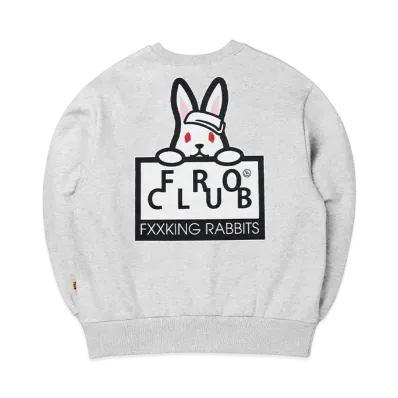 FR2 x Froclub Collaboration With #Fr2 Rabbit Board Sweatshirt "Ash"