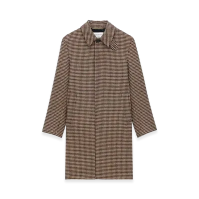 Saint Laurent Women's Vichy-Check Mac Coat "Beige"