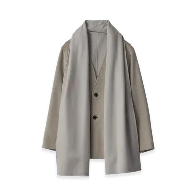 ssstein Wool Cashmere Beaver Reversible Stole Jacket "Taupe Grey"