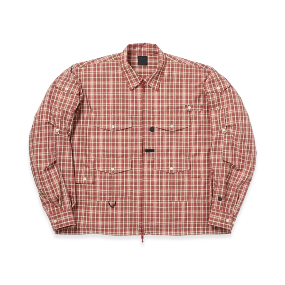 DAIWA PIER39 Women's Tech Zip Angler Shirt LS Plaids "Red"