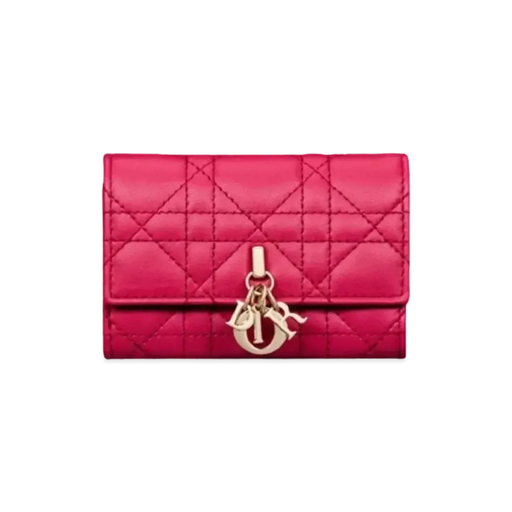 Dior Miss Dior Glycine Wallet Cannage Lambskin "Passion Pink"