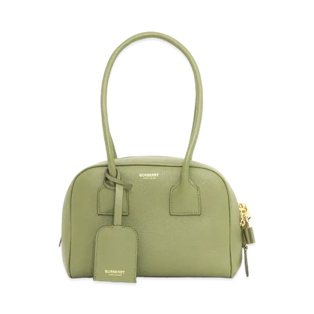 Burberry Mini Leather Half Cube Bag "Mangrove Green"