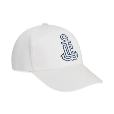 CELINE Anchor Baseball Cap in Washed Cotton "Off White"