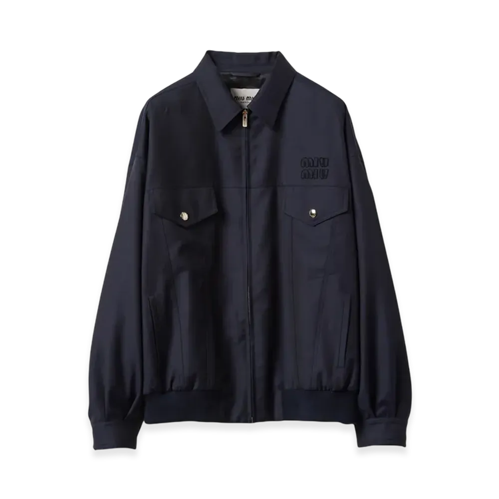 MIU MIU Women's Batavia Blouson Jacket "Navy"
